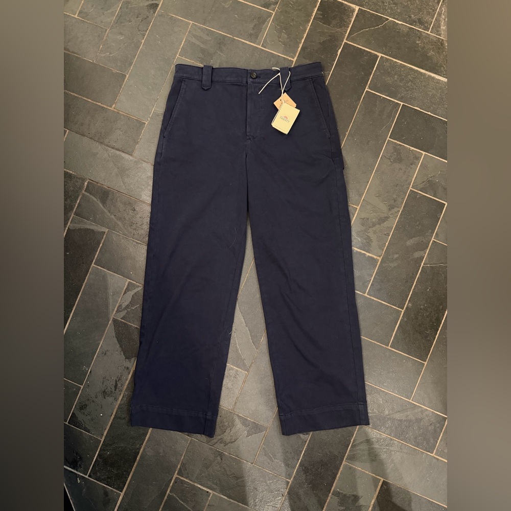 NWT Faherty straight leg navy blue cotton chino khaki pant - Picture 4 of 4